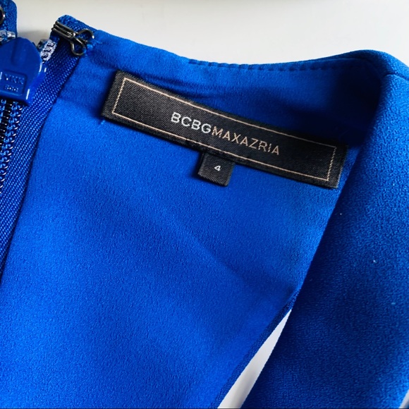 BCBGMAXAZRIA Blue Sleeveless A-Line Mini Dress - Picture 3 of 11